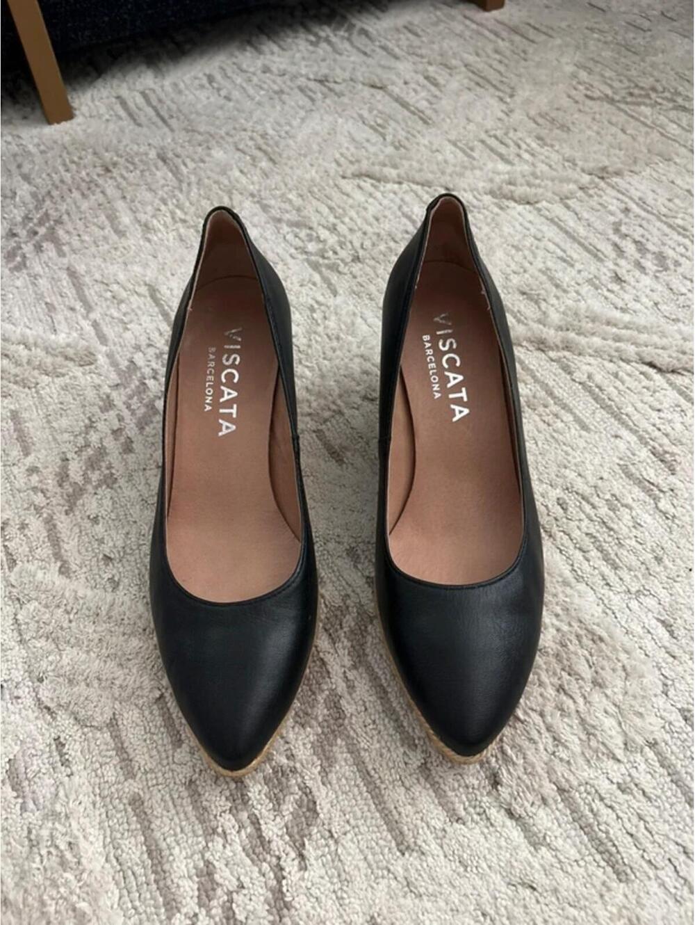 Viscata Black Espadrille Wedge Pump EU 40